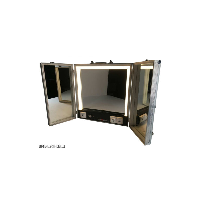 Glace Maquillage triptyque à LED artificielle / jour