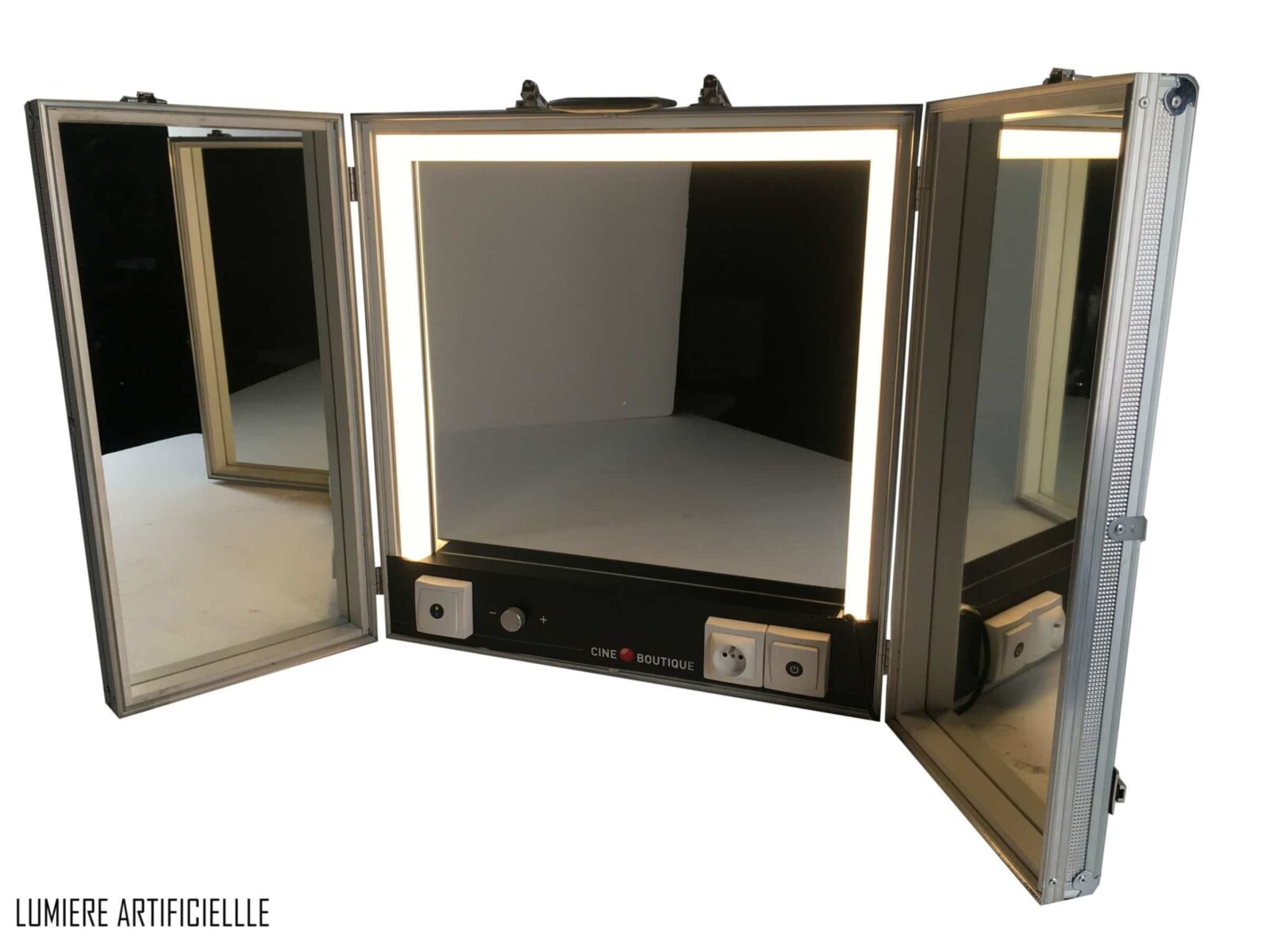 Glace Maquillage triptyque à LED artificielle / jour