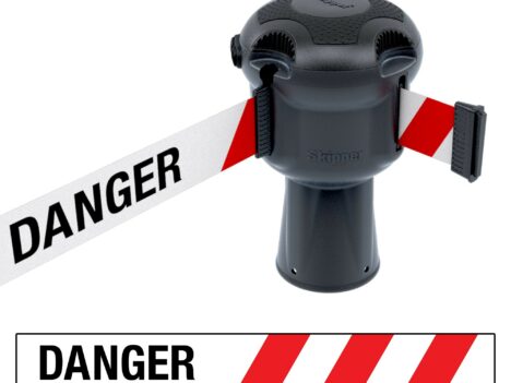 SUR-CONE DEROULEUR GRIS RUBALISE 9M Rouge et Blanche DANGER