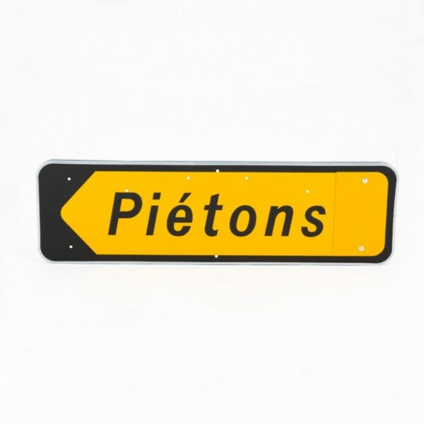 Panneau Piéton temporaire avec flèche interchangeable sur pieds solidaires – Image 2