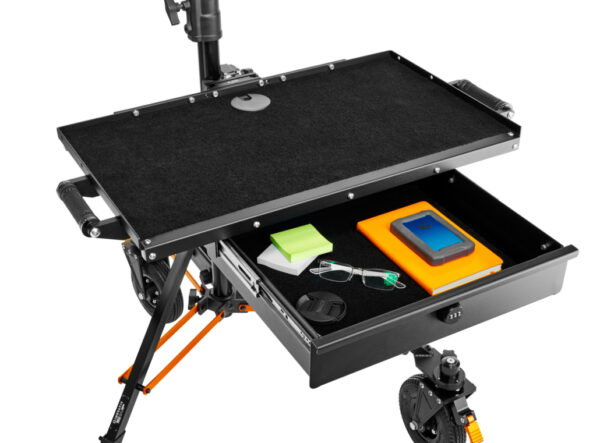 Axis Command Station Plateforme DIT avec Tiroir + Plateforme pour valise avec tiroir Bac + Dual Bar avec 2 têtes Vesa – Image 6