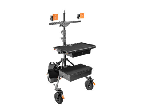 Axis Command Station Plateforme DIT avec Tiroir + Plateforme pour valise avec tiroir Bac + Dual Bar avec 2 têtes Vesa