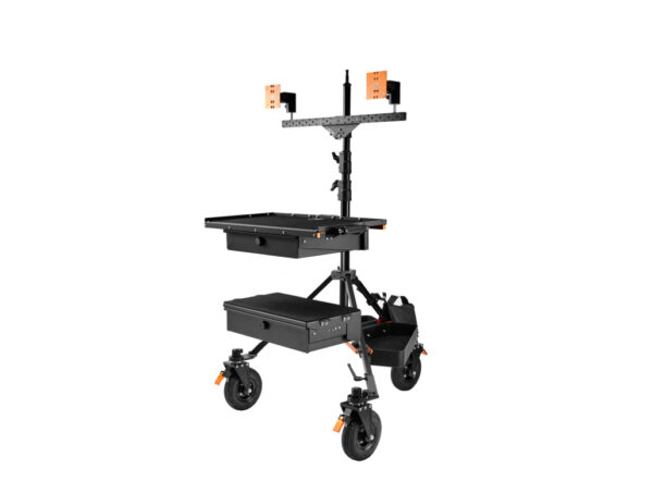 Axis Command Station Plateforme DIT avec Tiroir + Plateforme pour valise avec tiroir Bac + Dual Bar avec 2 têtes Vesa – Image 3